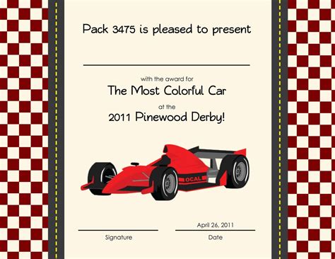 Pinewood Derby templates for kids