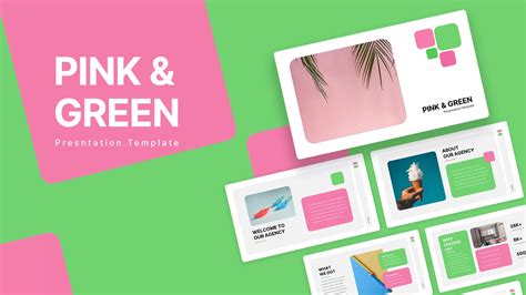 Pink and Green PowerPoint Template