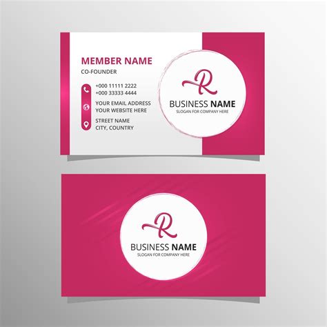 Pink Business Card Template 5