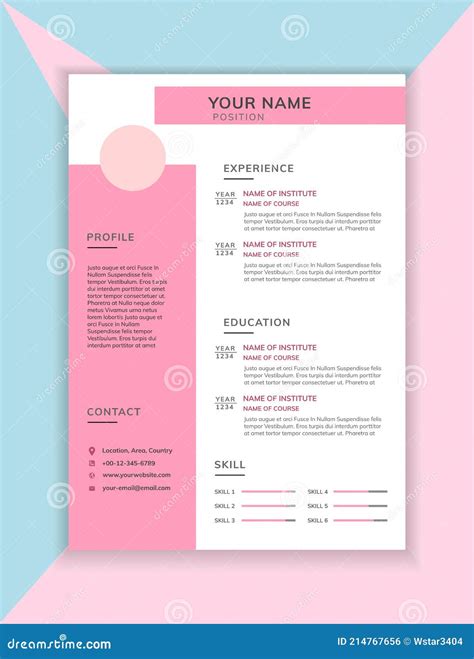 Pink Cute Resume Template