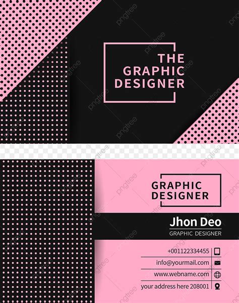 Pink Geometric Business Card Template