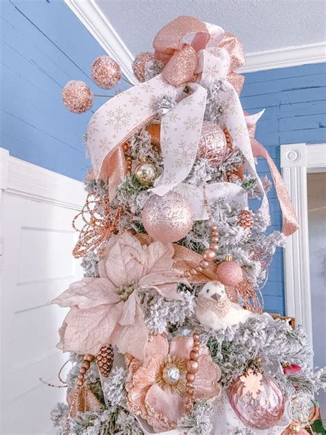 Pink and gold Christmas tree accessories