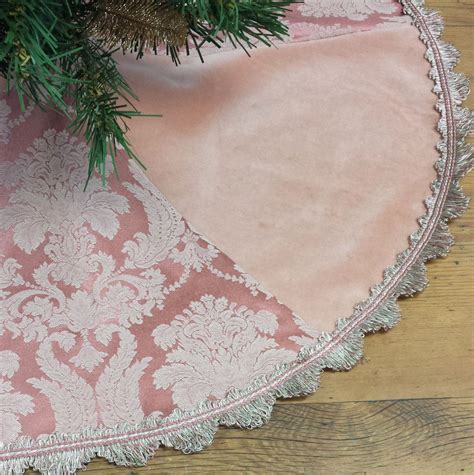 Pink and gold Christmas tree skirts