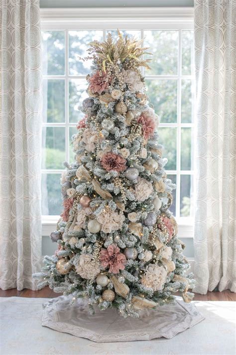 Pink and gold Christmas tree toppers