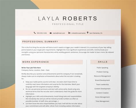 Pink Professional Resume Template