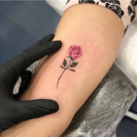 Pink rose tattoo design