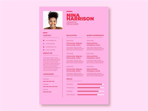 Pink Simple Resume Template