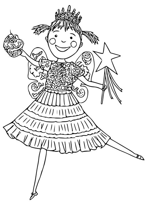 Pinkalicious coloring page with Pinkalicious and her family