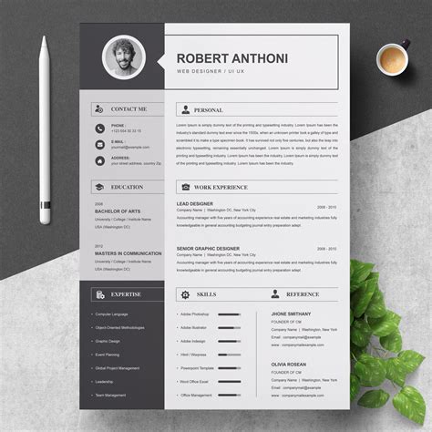 Pinterest Resume Template Design