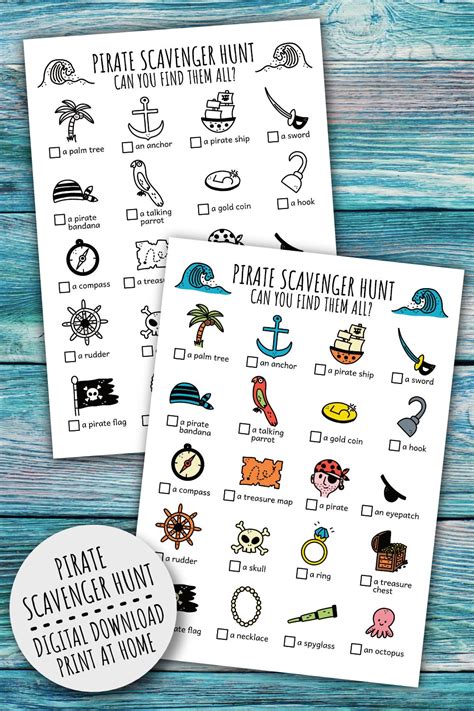 Pirate Bingo Scavenger Hunt