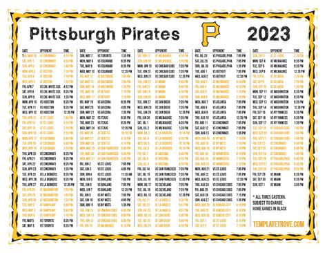 Pirate Schedule Template 1