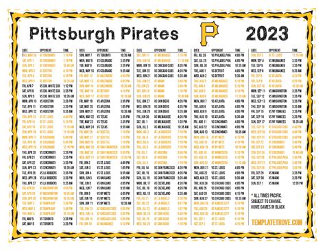 Pirate Schedule Template 3