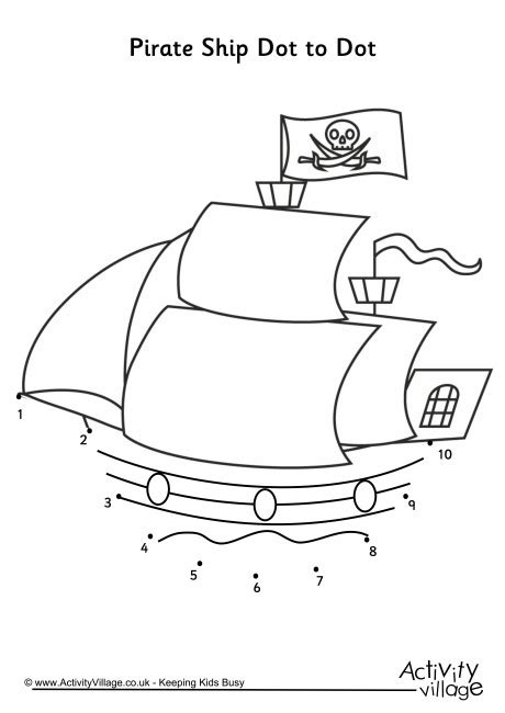 Pirate shipwreck dot to dot printable