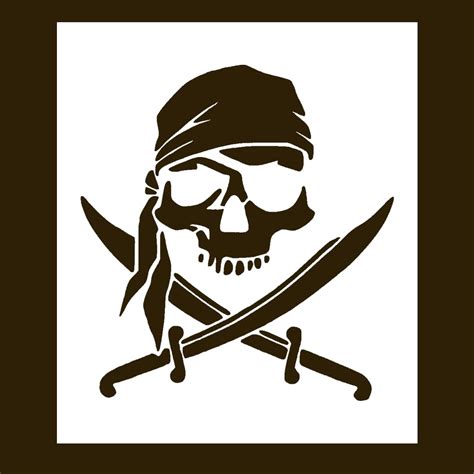 Pirate skull stencil