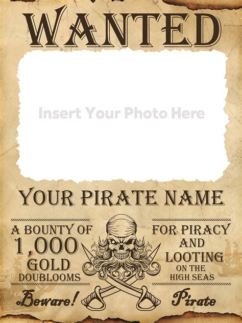 Pirate Wanted Poster Template 1