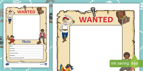 Pirate Wanted Poster Template 15