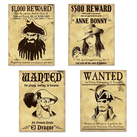 Pirate Wanted Poster Template 6