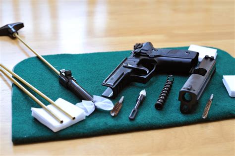 Left-handed shooter maintaining a pistol