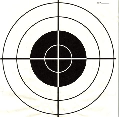 Pistol target printable with bullseye design