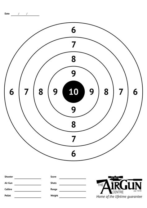 Pistol target printable with custom design