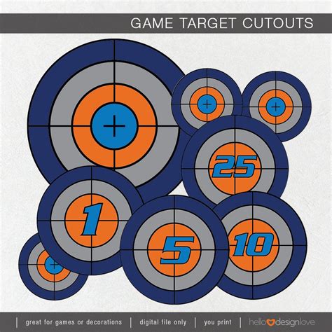 Pistol target printable with competitive design