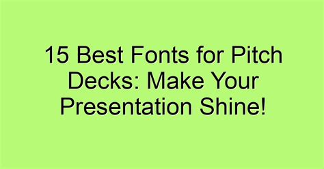 Pitch Deck Template Fonts