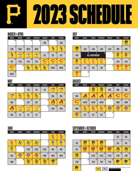 Pittsburgh Pirates Schedule PDF