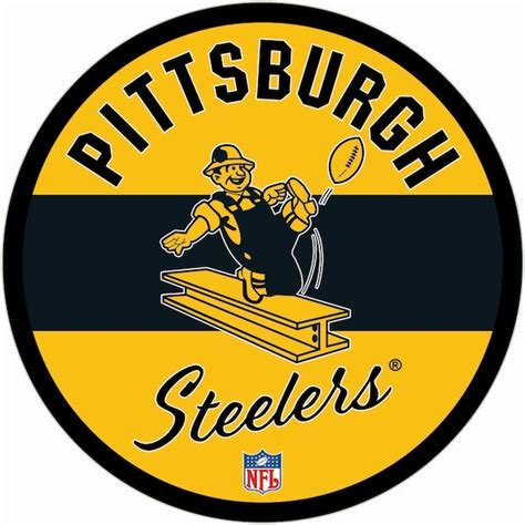 Vintage Pittsburgh Steelers logo with a stylized helmet