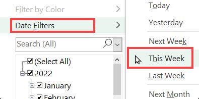 Pivot Table Date Filter