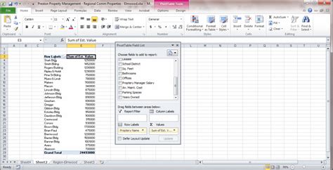 Pivot table in Excel