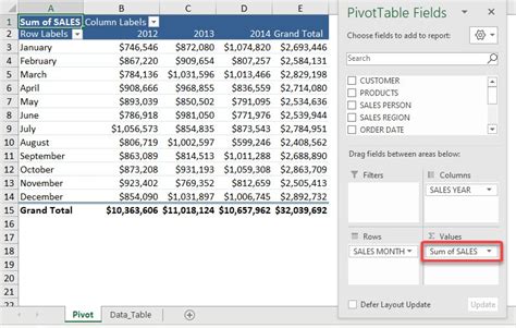 Pivot Table Field Names Solutions