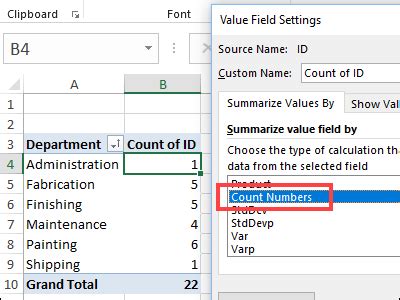 Using pivot tables to identify missing numbers in Excel