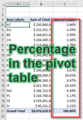 Pivot Table Percentage Calculation 3