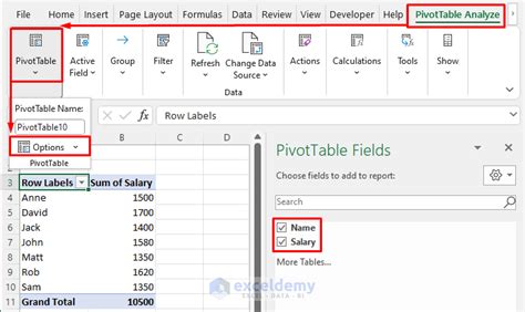 Pivot Table Refresh Options