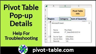 Troubleshooting pivot tables