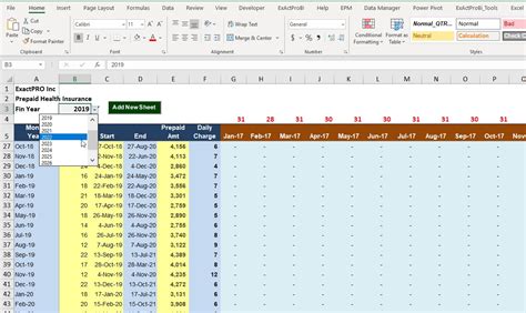 PivotTable Prepaid Expense Reconciliation in Excel