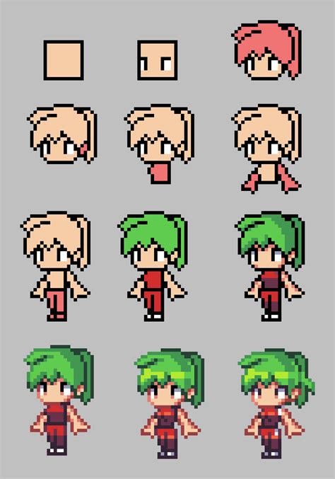 Pixel Art Character Template Examples