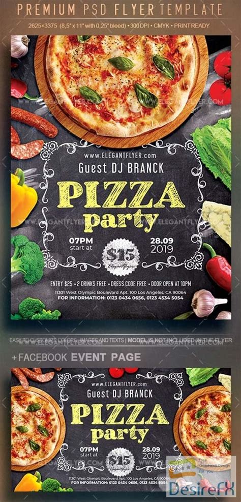 Pizza Party Flyer Menu