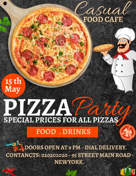 Pizza Party Flyer Social Media