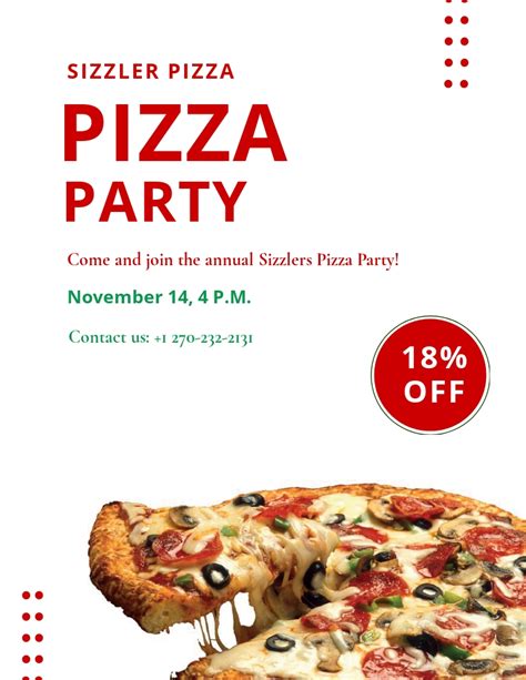 Pizza Party Flyer Template 4