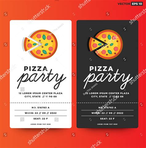 Pizza Party Invitation Template Photoshop