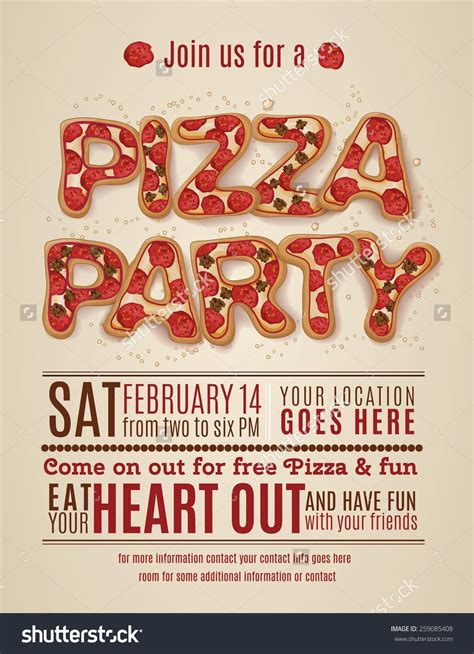 Pizza Party Invitation Templates Design