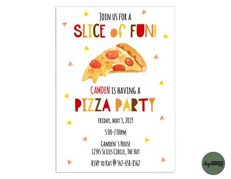 Pizza Party Invitation Templates Gallery 6