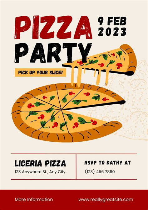 Pizza Party Invitation Templates Gallery 2