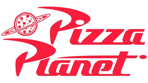 Pizza Planet logo with pattern