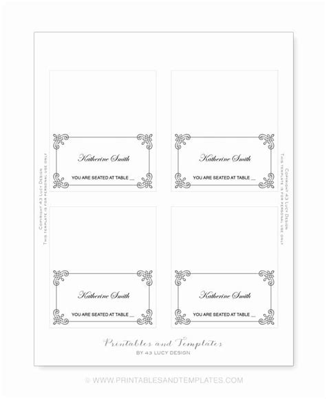 Place Card Template Ideas