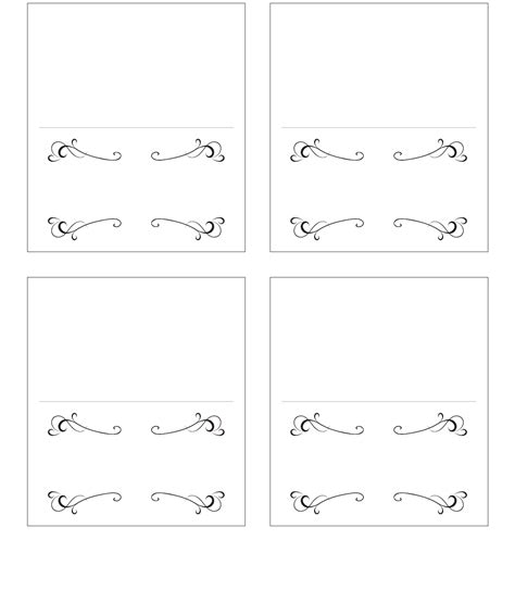 Place Card Template with Floral Design