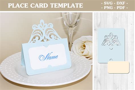 Place Card Template with Polka Dot Design