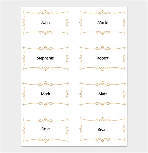 Microsoft Word Place Card Templates