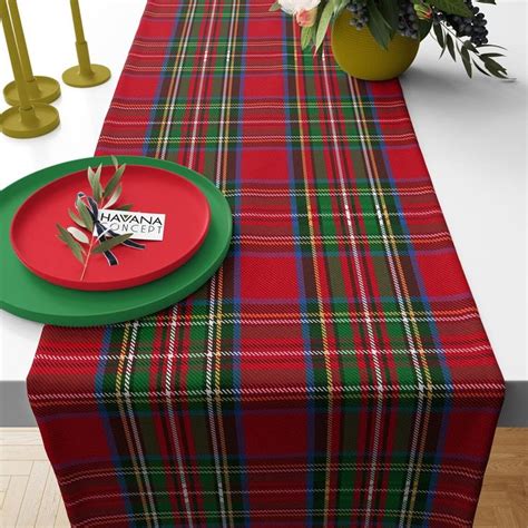 Plaid Blanket Table Runner Ideas